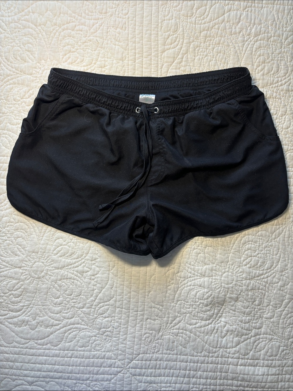 Kona Sol Black Athletic Drawstring Shorts